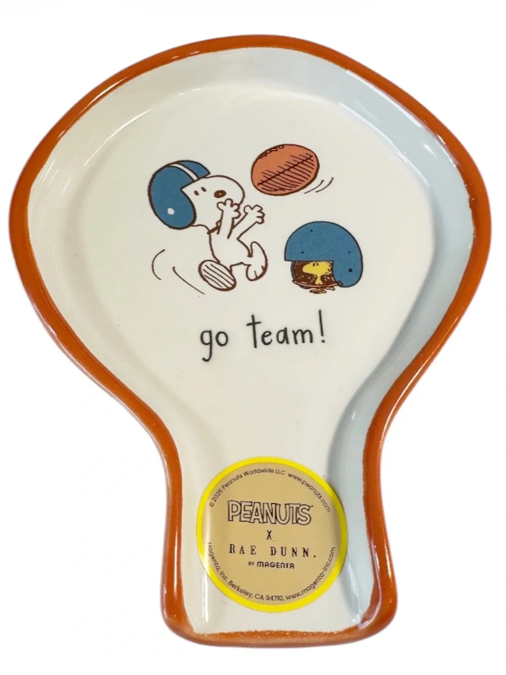 NEW Rae Dunn/Peanuts GO TEAM! SNOOPY Football Themed SPOON REST